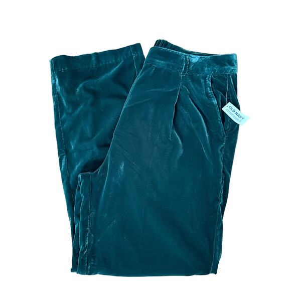 NWT Extra High-Rise Taylor Wide Leg Green Velvet Trouser by Old Navy size Large - Picture 8 of 12